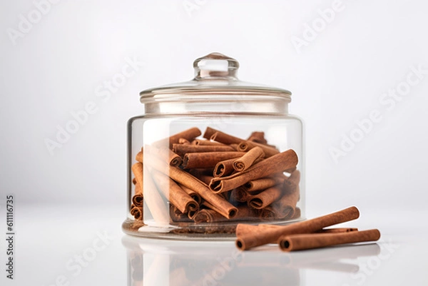 Obraz Cinnamon sticks isolated on white - - Generative with AI technology