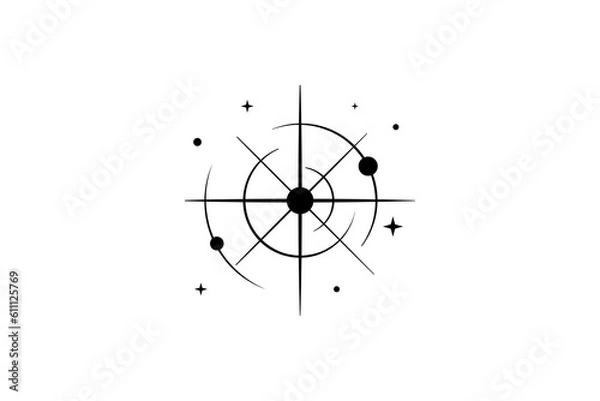 Fototapeta space compass creative logo concept