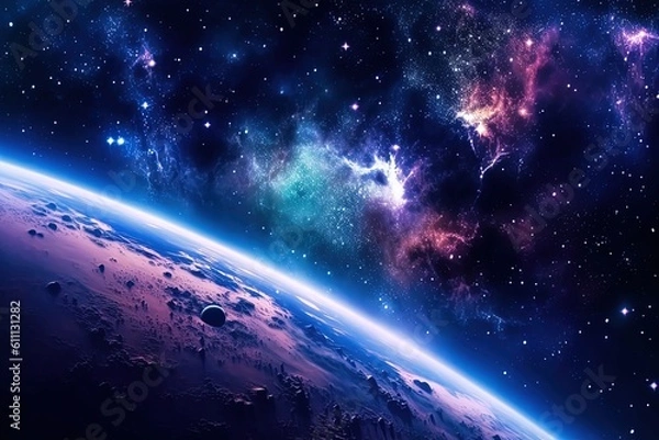 Fototapeta Planet view from space, ai generated