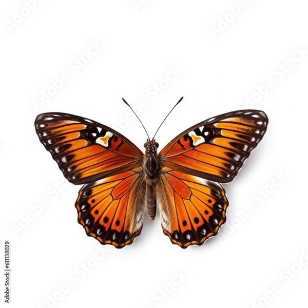 Fototapeta Tropical butterfly isolated. Illustration AI Generative.