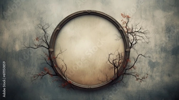 Obraz picture frame with a soft background. Leave room for design. Generative AI