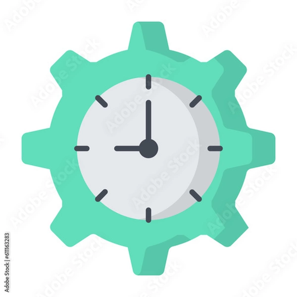 Fototapeta Time Management Flat Icon