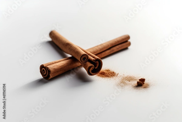 Obraz cinnamon sticks isolated on white - - Generative with AI technology