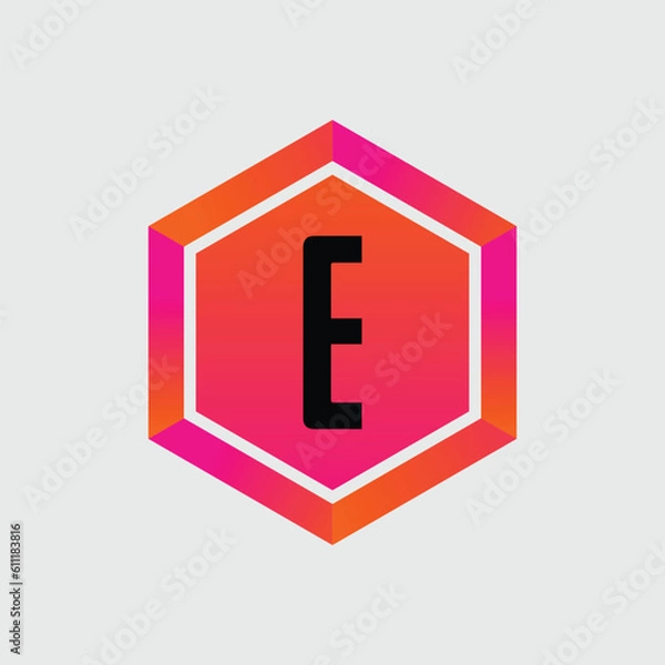 Obraz E logo Colorful Vector Design. Icon Concept. Abstract modern
