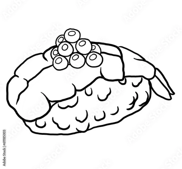 Fototapeta hand drawn nigiri sushi illustration