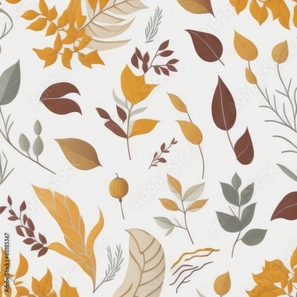 Fototapeta Illustration pattern abstract background of autumn leaves
