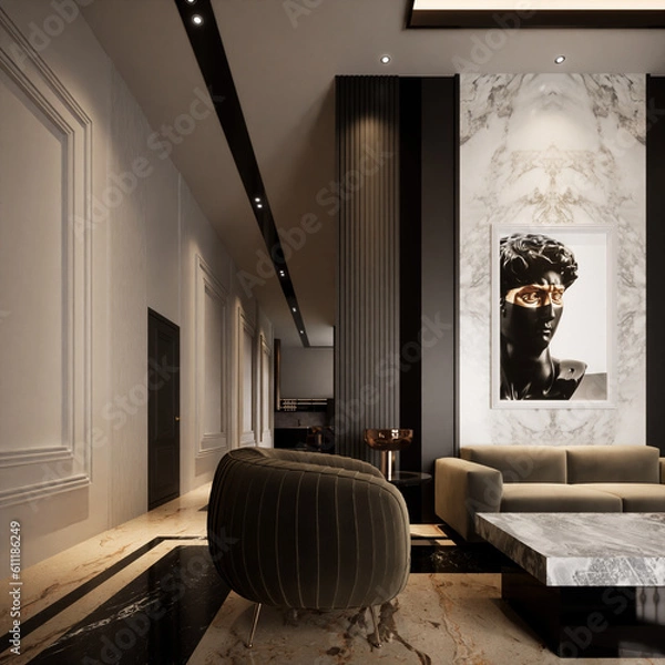 Fototapeta 3D Rendering Guset Room Design