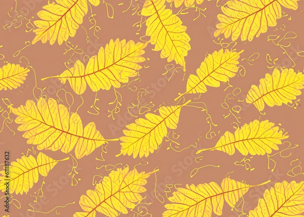 Fototapeta abstract autumn leaves background in various colors created with generative ai technology