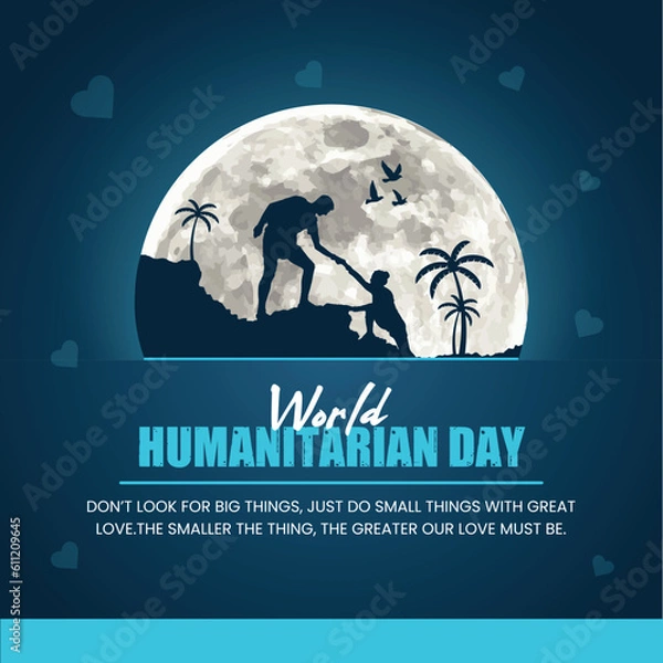Fototapeta World Humanitarian Day Social Media Post Banner illustrations