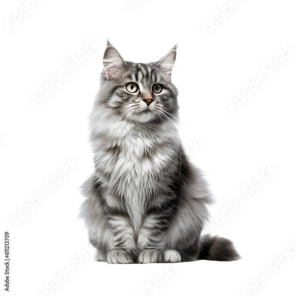 Obraz British cat isolated with white and transparent background. 