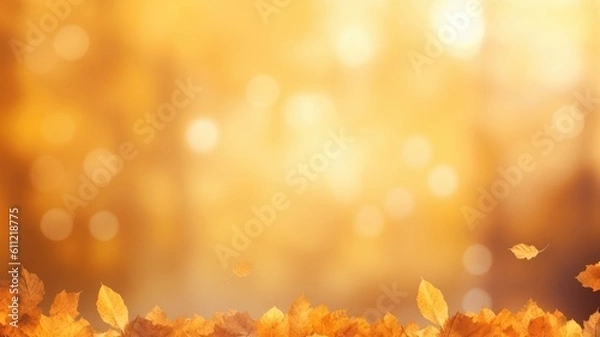 Obraz autumn leaves background with generative ai