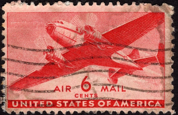 Obraz United States postage stamp used for airmail deliveries overseas