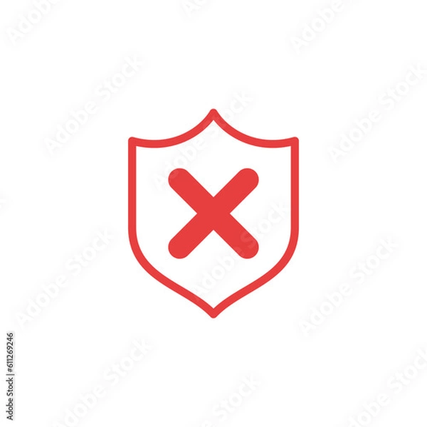 Fototapeta Cross Sign Cancel Denial Icon Vector