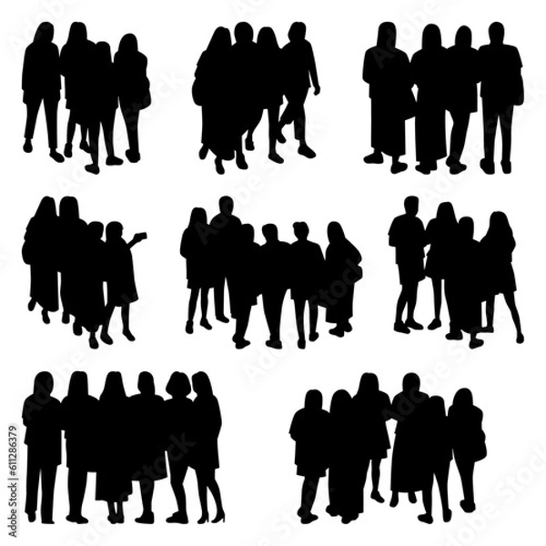 Obraz Vector Collection Set of Socialite People Silhouettes 