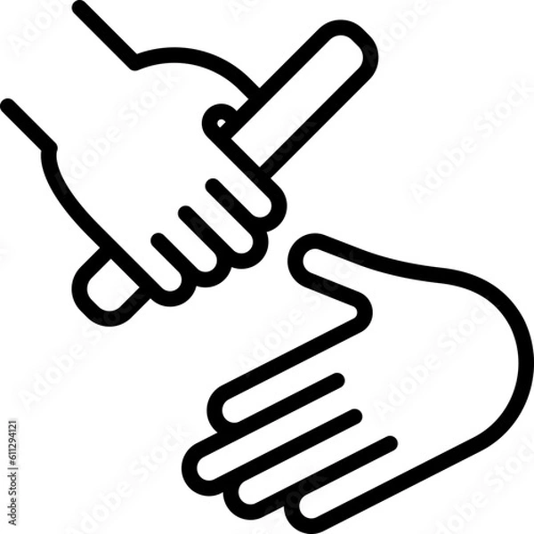 Obraz Race relay thin line icon. Symbol of teamwork, trust, cooperation, partnership. Modern vector illustration.