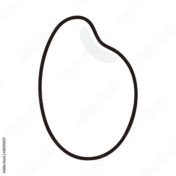 Obraz 太い線で描かれたカットイラスト / 一粒の白米