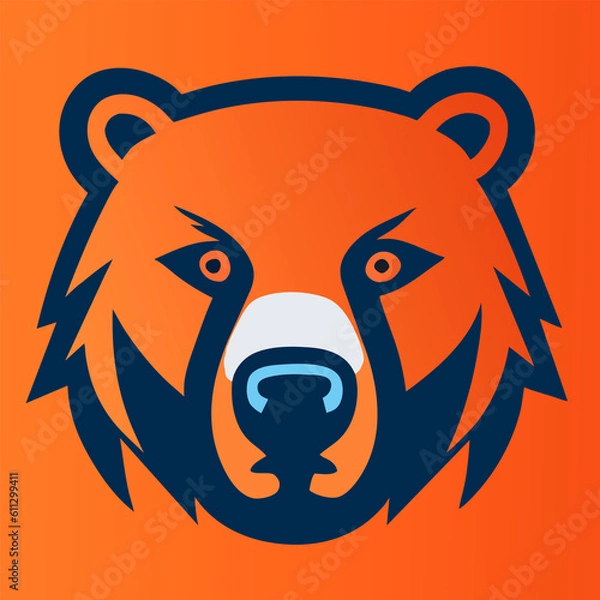 Fototapeta Head of Bear symbol.It's for winner concept