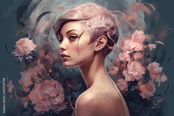 Fototapeta Beautiful Resilience: An AI Artwork of Hope - AI generated