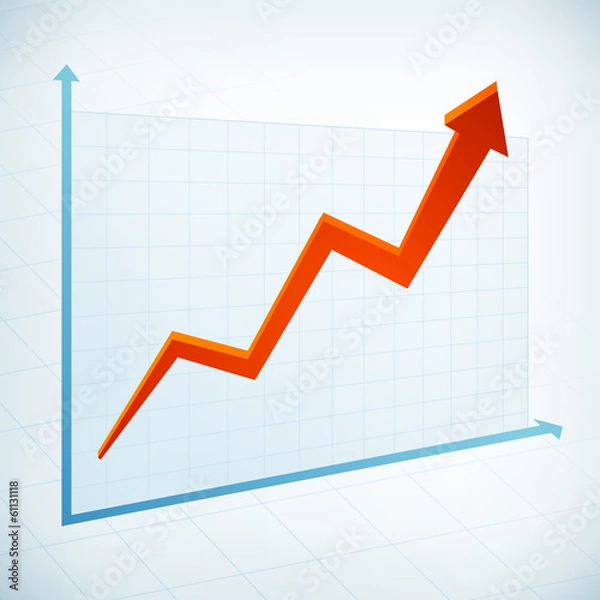 Obraz positive business graph arrow