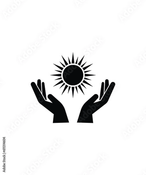 Obraz hand holding sun icon, vector best flat icon.