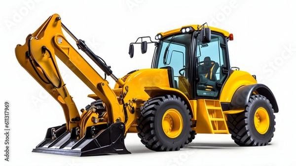 Fototapeta excavator isolated on white