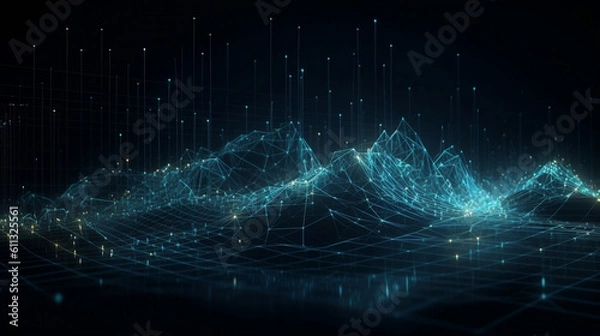 Obraz Big Data visualization. Data technology illustration. Science background. Generative ai.