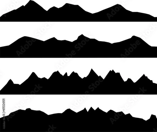 Fototapeta Set of mountains silhouettes.