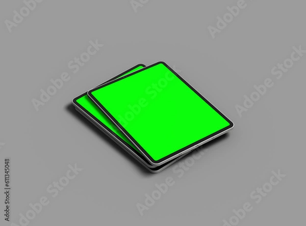 Fototapeta Customizable mockup of a luxury tablet with changeable screen design for UI/UX Product Showcase. 3D Render