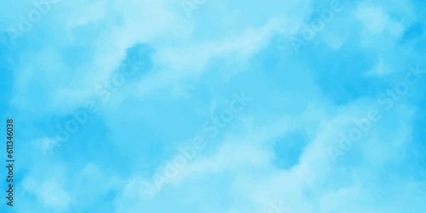 Obraz blue sky with white clouds in sunny weather .Blue Sky vector .White cumulus clouds formation in blue sky .blue water surface background .Panorama.	