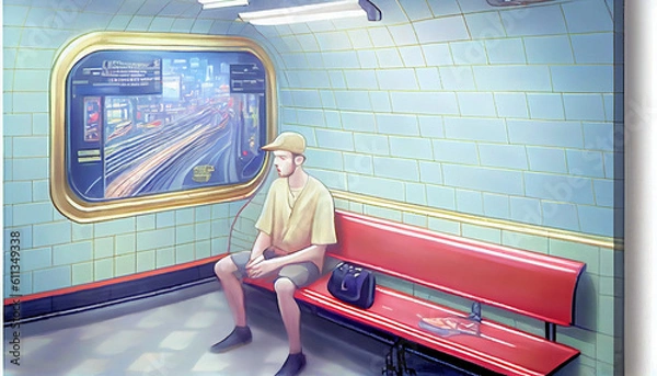 Obraz Generative AI person watching tv