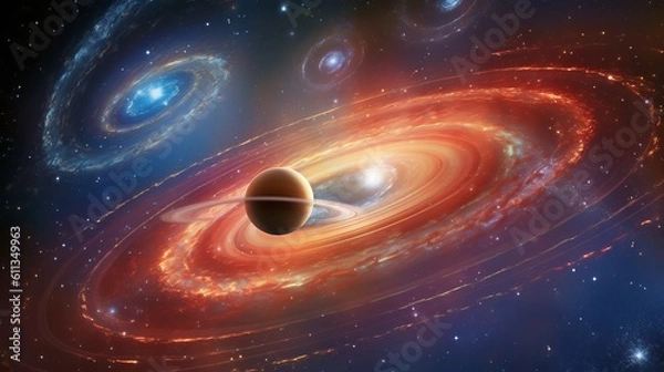 Fototapeta Journey into the depths of the universe with ultra detail HD backgrounds that unveil the awe-inspiring beauty of outer space, planet in space, Generative AI