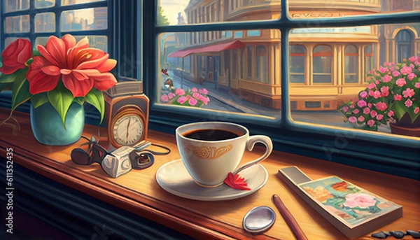 Fototapeta Generative AI cup of coffee