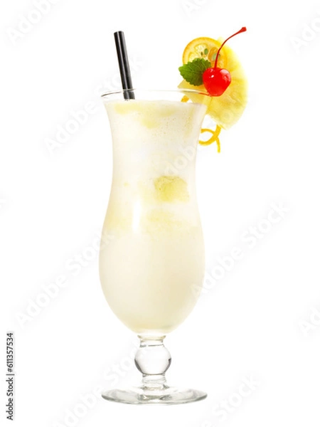 Obraz Pina Colada Cocktail - Coconut Drink on Transparent PNG Background