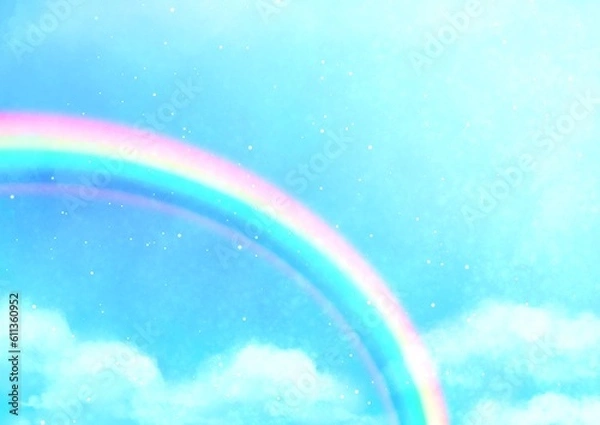 Fototapeta 希望の虹空　背景素材