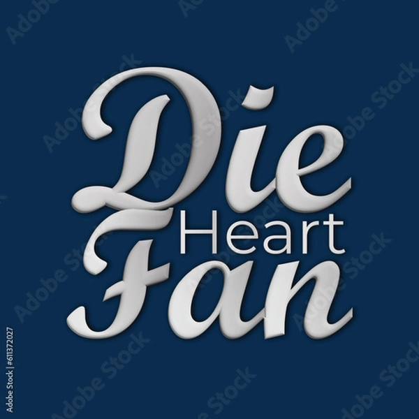 Fototapeta Silver typography with dark background die hart fan typography t-shirt design ready to print