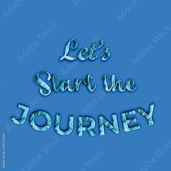 Fototapeta Let's start journey t-shirt design, motivational typography t shirt design for print