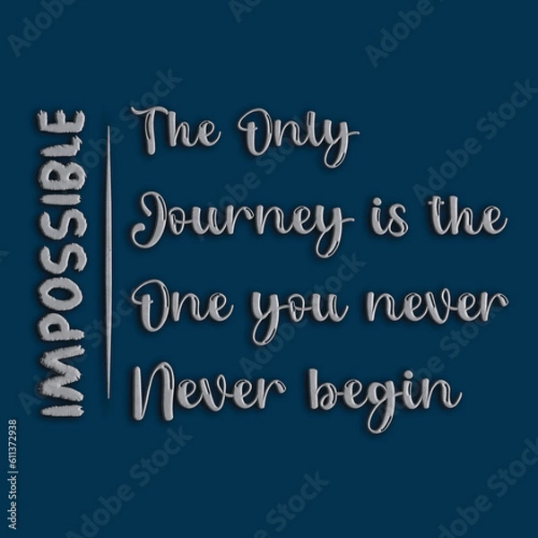 Obraz Impossible typography t shirt design with dark background, motivational typography t shirt design, vector quotes lettering t shirt design for print