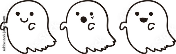 Obraz かわいいおばけのイラストセット