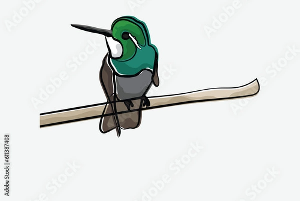 Obraz Illustration bird on the branch vector
