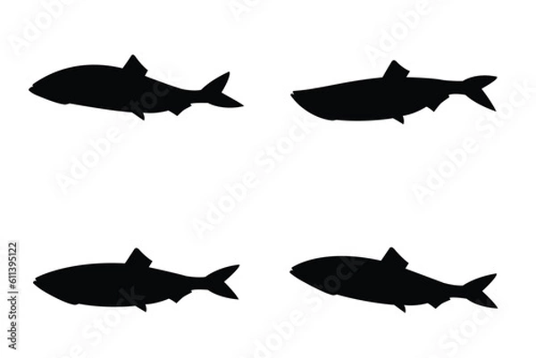 Obraz Silhouette fish vector eps 10