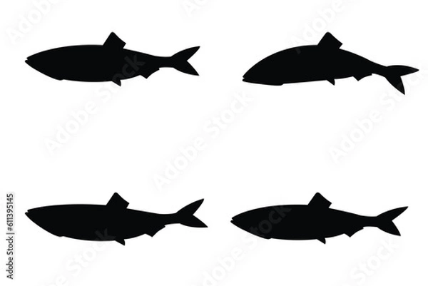 Obraz Silhouette fish vector eps 10