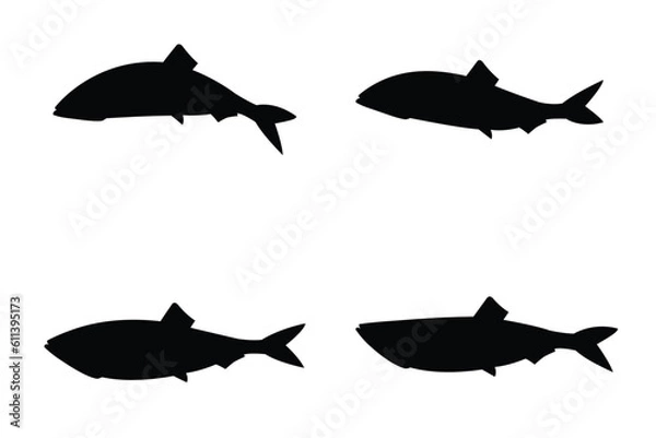 Obraz Silhouette fish vector eps 10