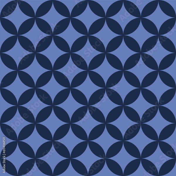 Fototapeta Vector. Seamless mediterranean geometric pattern, ornamental swatches. Talavera template. Portuguese Azulejo. Turkish decoration. Moroccan mosaic. Spanish porcelain. Ceramic dishes, folk ornament.