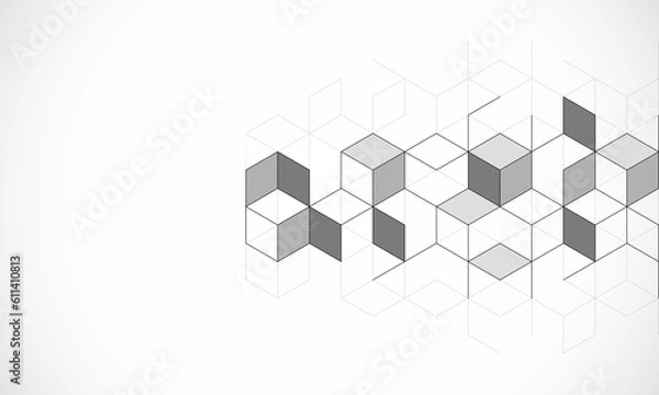 Fototapeta Abstract geometric background with isometric blocks, polygon shape pattern