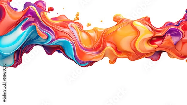Fototapeta abstract frame border with swirls and twirls in vibrant colors, generative ai