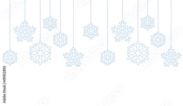 Obraz christmas snowflake vector line art eps 10