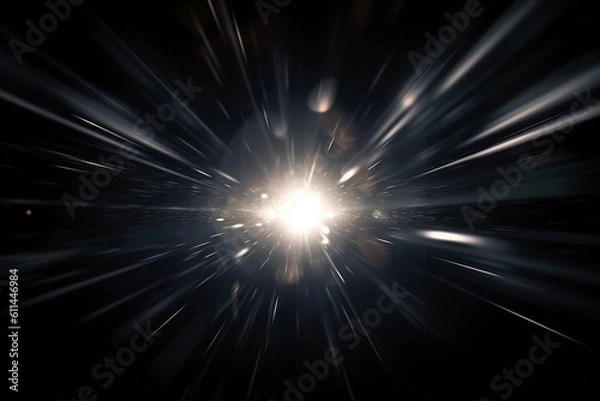 Fototapeta Digital lens flare in black bacground horizontal frame.