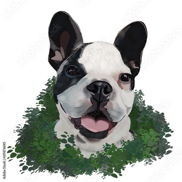 Obraz Charm Unleashed: The Whimsical World of the Furry French Bulldog Pup