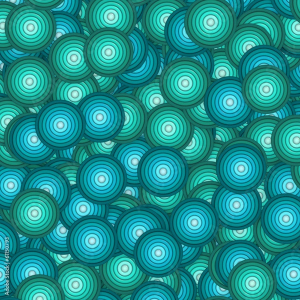 Fototapeta 3d concentric circle pattern backdrop in blue green