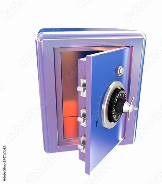 Fototapeta Security metal safe with empty space inside